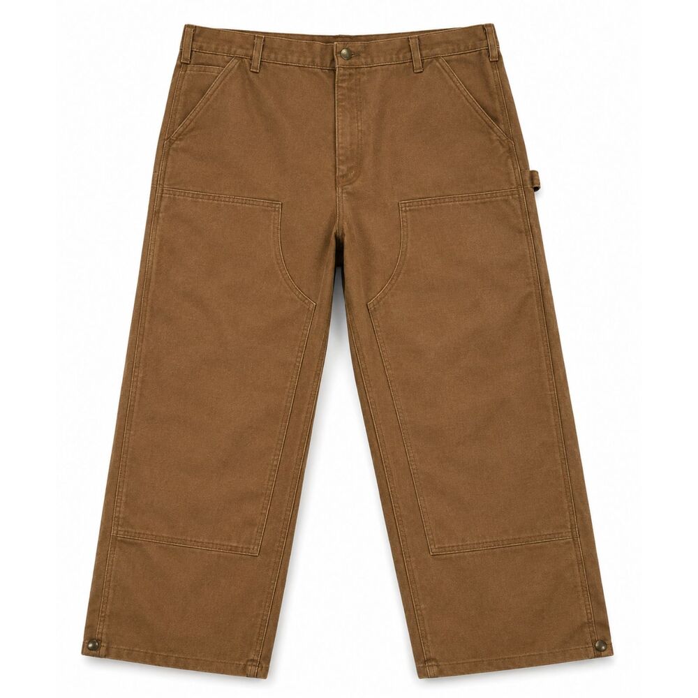 Carhartt Mens Double Front Logger Pants Duck Brown Canvas Work Trousers 45x28